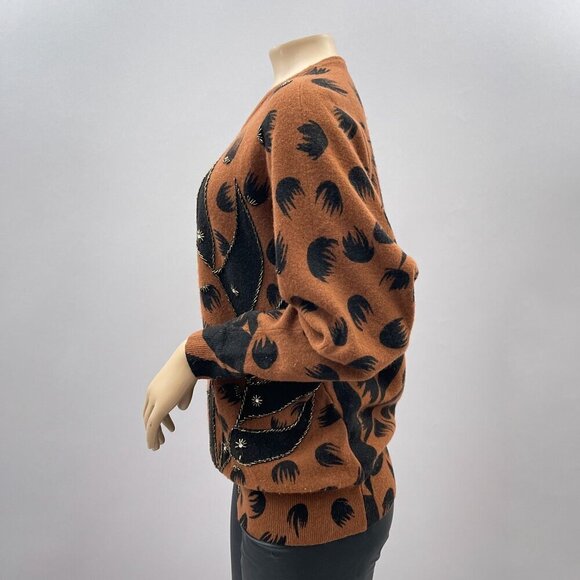 80s Vintage Eminent Wool Blend Patterned Sweater Crewneck Womens M *Needs Repair - Picture 11 of 11